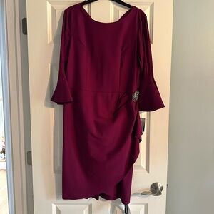 Alex Evenings compression cocktail dress with bell sleeves